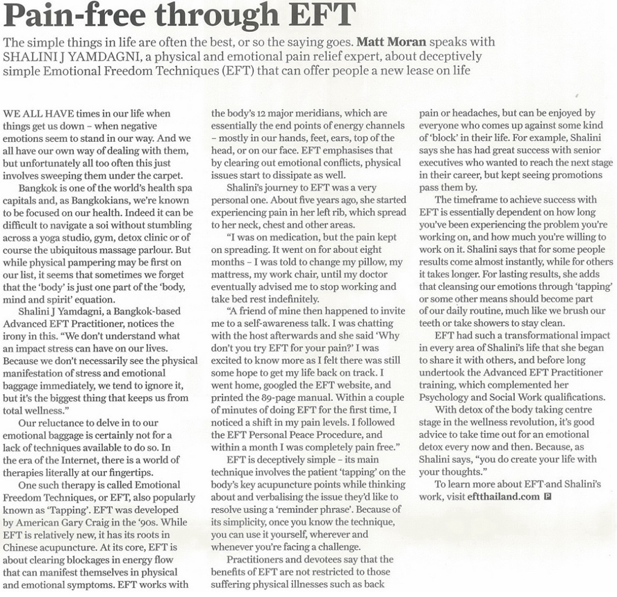 Pain-free through EFT